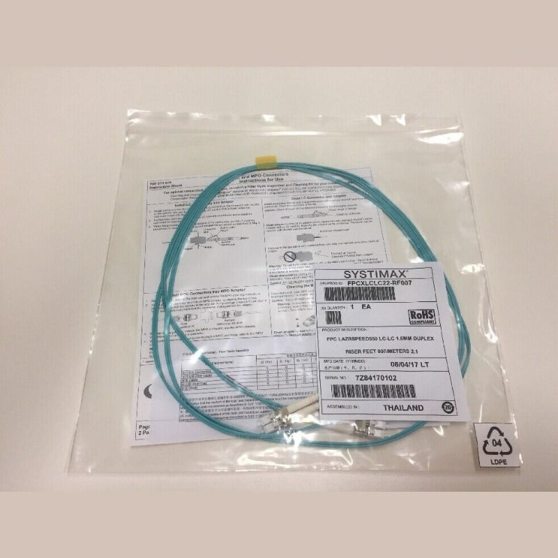 Get Commscope Systimax FPCXLCLC22-RF007 Green 7' 2.1M LC-LC Fibre Patch Cable - vnetwork