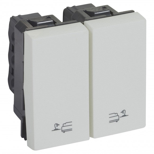 Legrand Switch for bed lights Arteor - lighting control - 2 x 1 module - soft alu - vnetwork